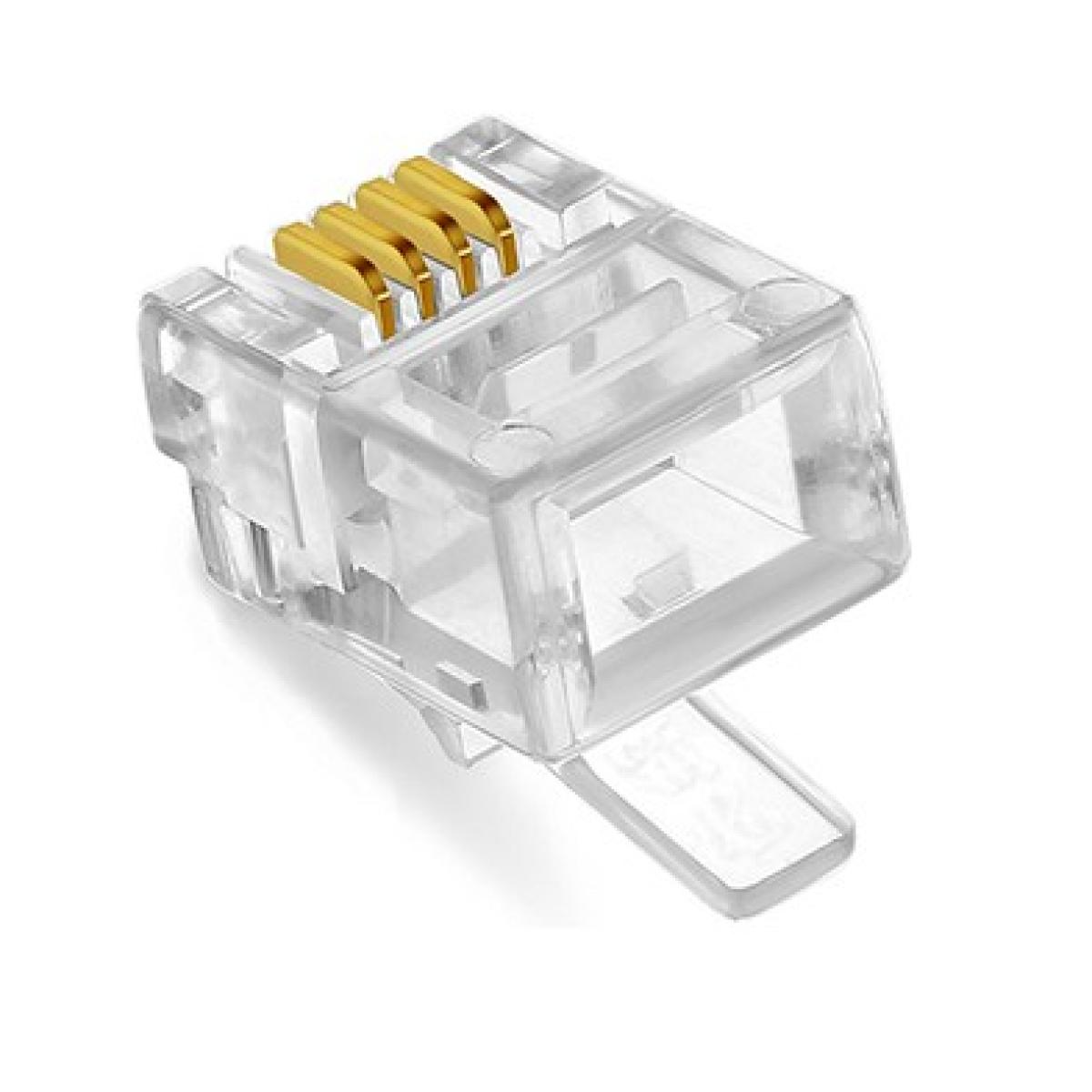 100 pcs RJ11 Modular Plugs 6P4C For Solid Connectors 100 pcs RJ11 Modular Plugs 6P4C For Solid Connectors